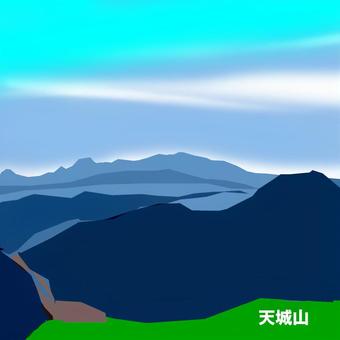 天城山 天城山,伊豆,静岡県,山,連山のイラスト素材