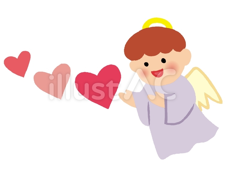 はーとてんしカラー２ 天使,ハート,かわいいのイラスト素材