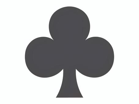 クローバーのアイコン（クラブマーク） クローバー,トランプ,クラブ,マーク,アイコン,ゲーム,記号,シルエット,エース,モノクロのイラスト素材