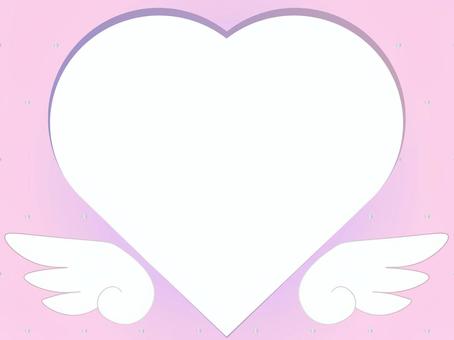 ハート羽フレーム（ピンク）