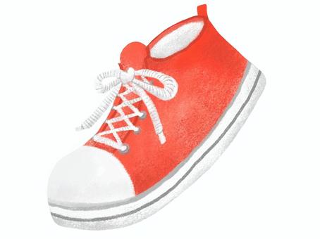 赤いスニーカー スニーカー,靴,運動靴,ファッション,スポーツ,運動,散歩,お出かけ,ウォーキング,ランニングのイラスト素材