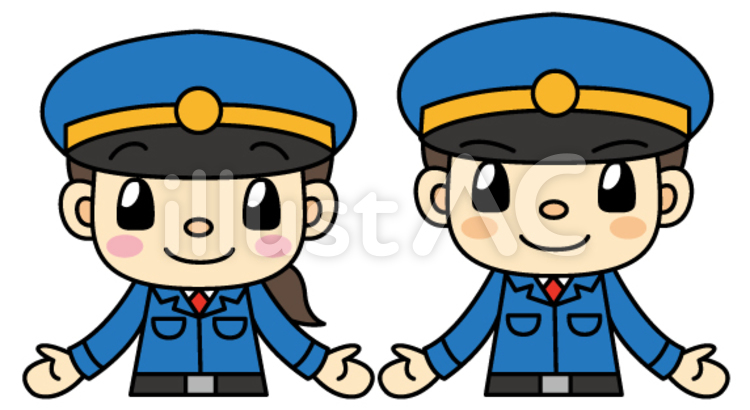 職種シリーズ★警備・警察 警備員,警備,おまわりさんのイラスト素材