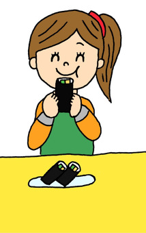 恵方巻きを食べる