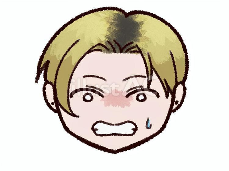 男性の顔イラスト2(驚き) 驚き,びっくり,衝撃のイラスト素材