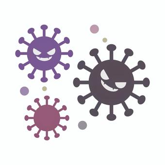 ウィルス(顔つき) ウイルス,病気,ばい菌,病原菌,対策,菌,医療,健康,風邪,細菌のイラスト素材