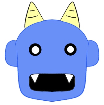 demon mask, green ghosts, face, blue color, JPG and PNG