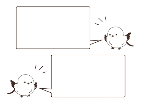 シマエナガ　吹き出し2 シマエナガ,かわいい,白,鳥,フキダシ,会話,羽根,鳴く,話す,相談のイラスト素材