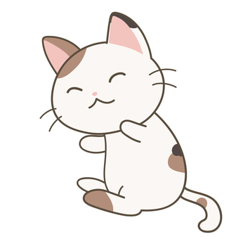 のんびり寛ぐ猫 猫,三毛猫,動物,ペット,眠る,寝る,寝そべる,寝転がる,ごろごろ,子猫のイラスト素材