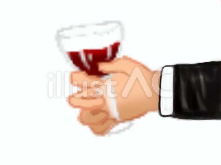 ワインを片手に ワイン,グラス,酒のイラスト素材