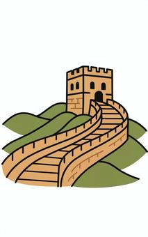 万里の長城 万里の長城,世界遺産,中国,城壁,遺跡のイラスト素材