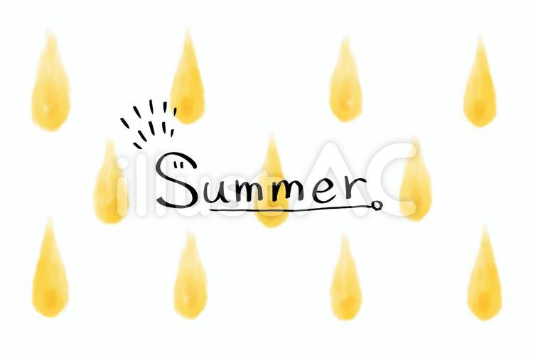 【ポストカード】しずく模様（水彩風） 夏,しずく,黄のイラスト素材