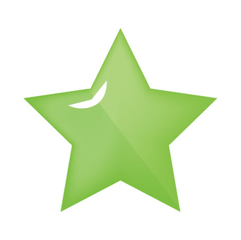 Illustration, star, green, three-dimensional, JPG, PNG and EPS