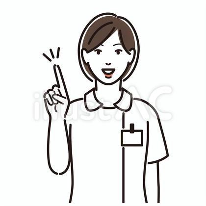 ポイントポーズの女性看護師