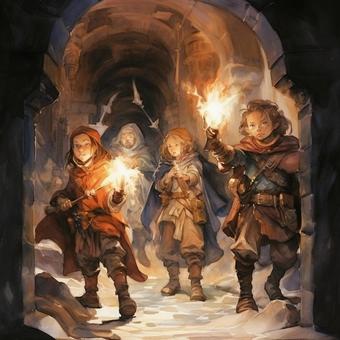 Illustration, dungeon, underground, adventure, 