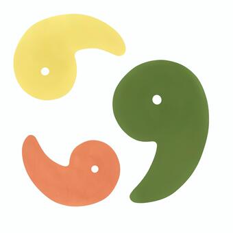 3色のシンプルな勾玉 勾玉,シンプル,かわいい,綺麗,カラフル,装身具,首飾り,縄文時代,旧石器時代,縄文のイラスト素材