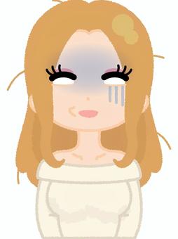 ギャルどん引き ギャル,キャバ嬢,どん引き,白目,ぼさぼさ,蒼白,思考停止,インフルエンサー,美人,ナイトワークのイラスト素材