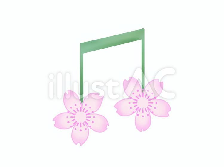 桜 音符 その３イラスト No 無料イラストなら イラストac