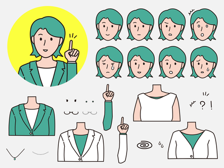 Illustration, icon, female, business, 