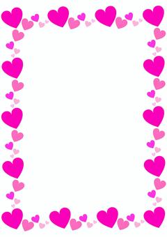 Pink big and small heart frame, , JPG, PNG and AI