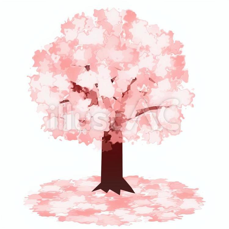 桜の木　イラスト 桜,桜の木,植物のイラスト素材