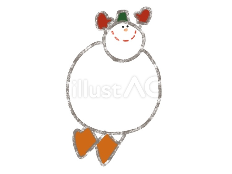 雪だるま枠 クリスマス,雪だるま,冬のイラスト素材