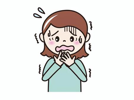 30代女性(ぞくっ) 人物,女性,お母さん,震え,恐怖のイラスト素材