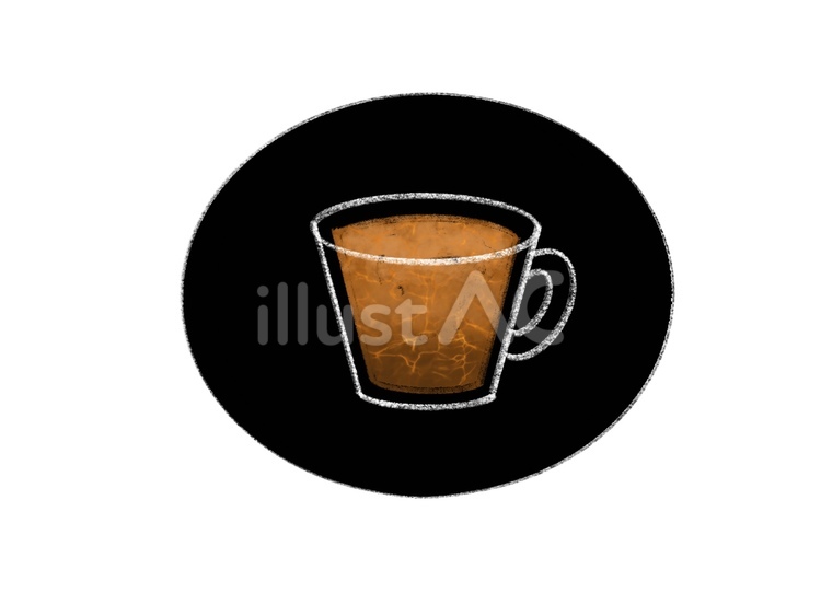 カフェ：コーヒー（単品） カフェ,コーヒー,チョークアート風のイラスト素材