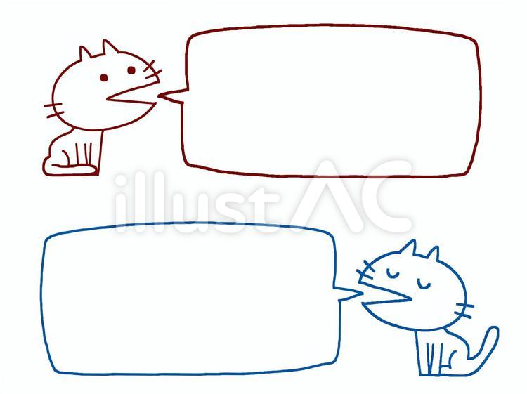 猫のトーク　吹き出し 猫,トーク,吹き出しのイラスト素材