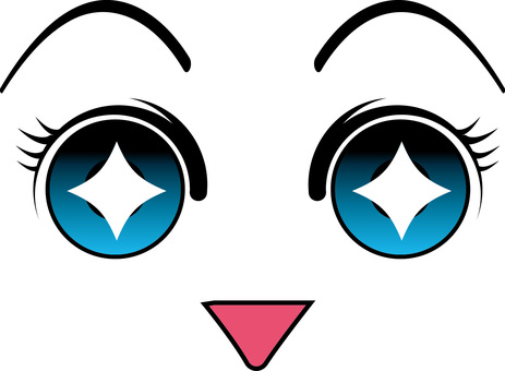 瞳輝く 瞳,輝く,喜び,ラッキー,女子,目,口,視線,アニメ,顔のイラスト素材