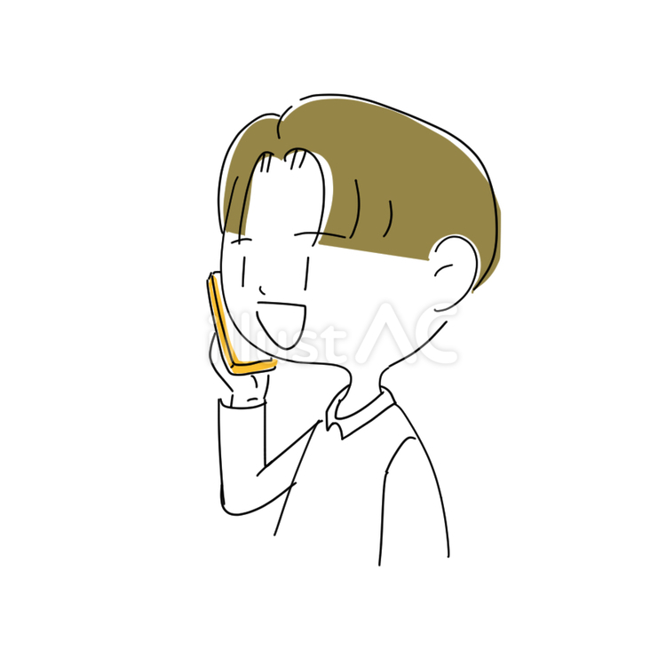 社員の男性　電話 電話,スマホ,スマートフォンのイラスト素材