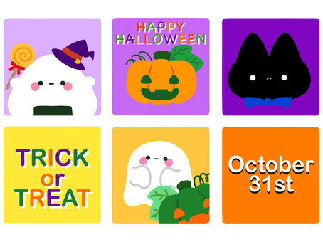 かわいいハロウィンアイコンセット かわいいハロウィンアイコンセット ハロウィン,イベント,かわいい,カボチャ,おにぎり,猫,動物,食べ物,お化け,ジャックオランタンのイラスト素材