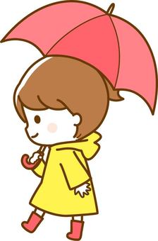 girl in a raincoat with an umbrella, , JPG, PNG and AI