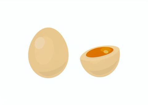 煮卵 煮卵,味付け卵,味玉,卵,たまご,食材,食べ物,料理,和食,ラーメントッピングのイラスト素材