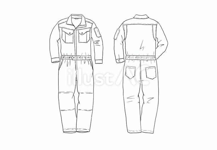 作業服のつなぎ つなぎ,作業服,作業着のイラスト素材