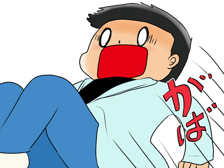 がばっと起き上がる男性 男性,起き上がる,起きる,驚く,人物のイラスト素材