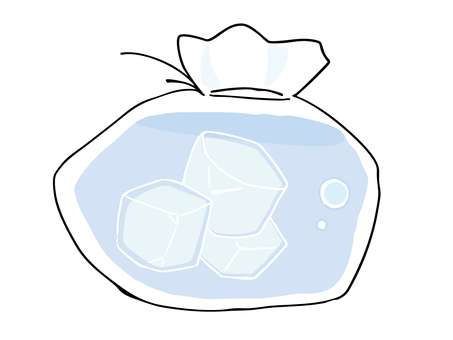 氷のう 氷のう,アイシング,冷やす,氷,主線あり,広告,チラシ,cm,白背景,背景透過のイラスト素材