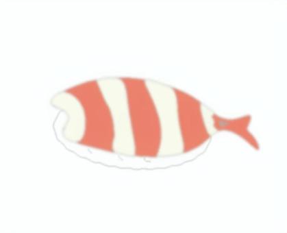 エビの握りずし 握りずし,エビ,魚,食,食べ物,食材,エビの握りずしのイラスト素材
