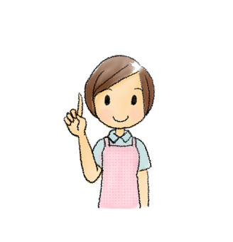 Illustration, housewife, female, care staff, 