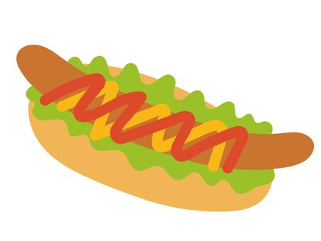 Illustration, hot dog, food, cuisine, 