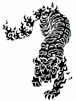 白虎 白虎,トラ,タイガー,四神,神獣,ファンタジー,神話,伝説,縁起,ご利益のイラスト素材