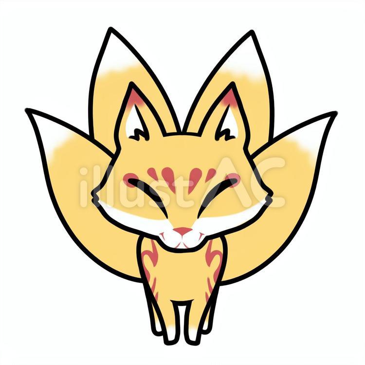 四尾の狐 狐,四尾,妖狐のイラスト素材