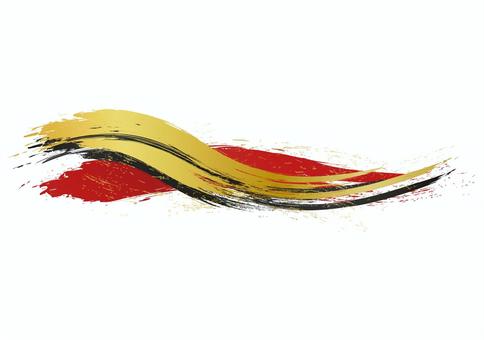 かっこいい筆の素材 筆,金色,年賀状,筆素材,挿絵,シンプル,グラデーション,インク,和風,装飾のイラスト素材