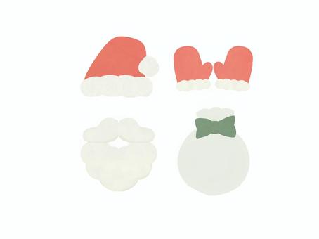 クリスマスモチーフ(サンタの小物) クリスマスモチーフ(サンタの小物) クリスマス,サンタさん,手描き,手袋,サンタ帽子,プレゼント,冬,クリスマスカード,ポストカード,かわいいのイラスト素材