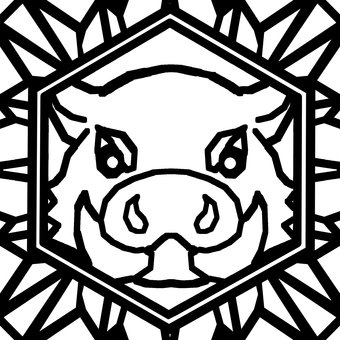 シームレスなモザイク　干支　亥　o 亥,猪,イノシシ,干支,動物,正月,年賀状,背景素材,線,バックグラウンドのイラスト素材