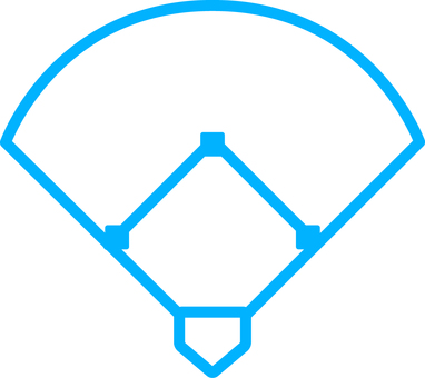 ピクトグラムの青の野球場です。 ピクトグラム,野球場,野球,グラウンド,シンプル,スポーツ,運動場,屋外,スタジアム,内野のイラスト素材