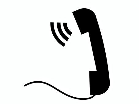 電話の受話器と通話の白黒アイコン 電話,受話器,通話,レトロ,黒,昭和,通信,電化製品,家電,機械のイラスト素材