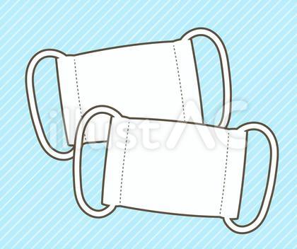 2枚のマスクのイラスト