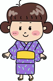 Illustration, child, summer festival, yukata, 