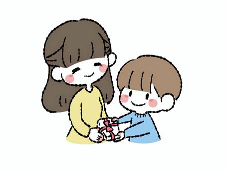 A return gift for mom, repayment, present, hand drawn, JPG, PNG and AI