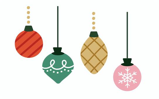 クリスマスカラーのオーナメント クリスマスカラーのオーナメント クリスマス,オーナメント,冬,12月,飾り,クリスマスカラー,季節,イベント,行事,フェスティバルのイラスト素材